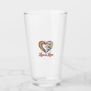 Copo De Pint Orgulho Borboleta Coração Amor É Amor Camisa Desig