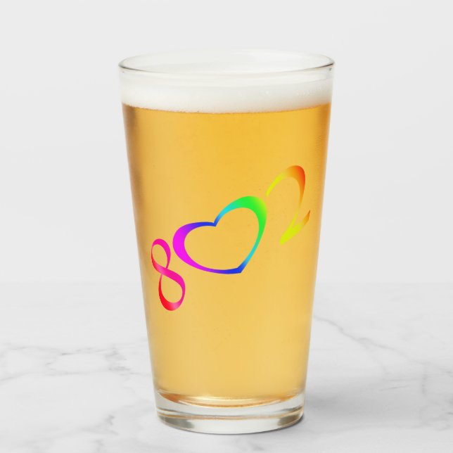 Copo De Pint Orgulho gay Rainbow (Frente (Preenchido))