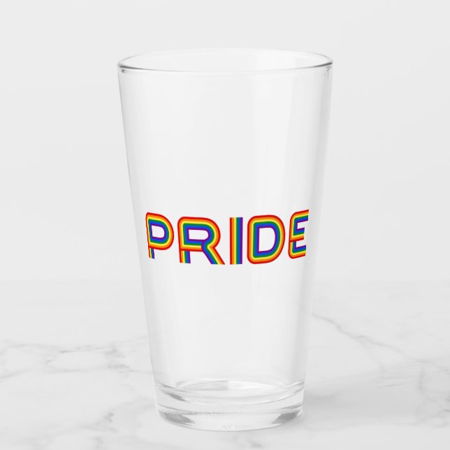 Copo De Pint Orgulho| Letras arco-íris (Frente)