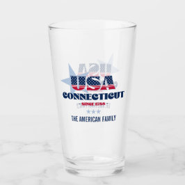 Copo De Pint Orgulho Patriótico de Connecticut Personalizado
