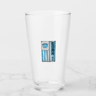 Copo De Pint Orgulhoso Novo Pai Bebê Pés Bandeira Vetor Design_