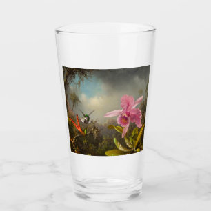 Copo De Pint Orquídea com dois beija-flores