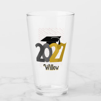 Copo De Pint Ouro e Cinza Turma de 2027 Foto Graduação
