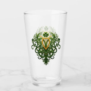 Copo De Pint Ouro Harp e Green Shamrocksf