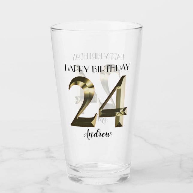 Copo De Pint Ouro metálico, 24 anos (Frente)