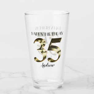 Copo De Pint Ouro metálico 35 anos