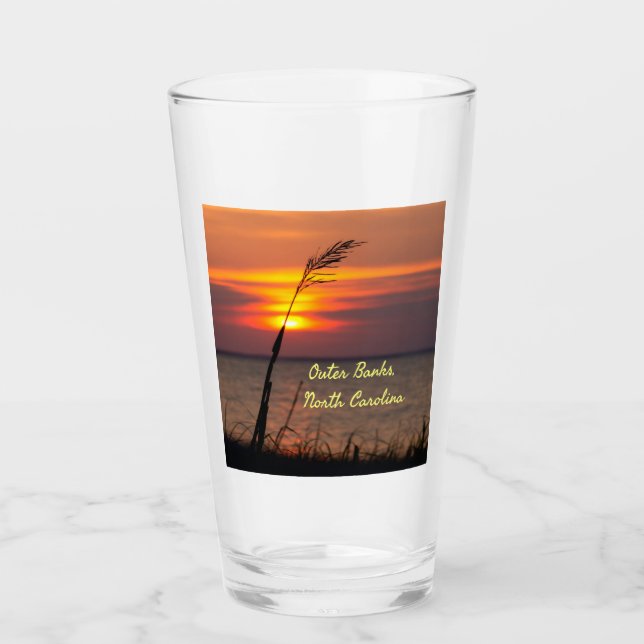 Copo De Pint Outer Banks North Carolina Beach Sunset Orange Sky (Frente)