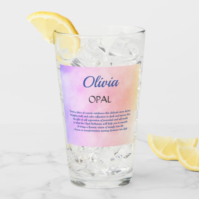 Copo De Pint Outubro Birthstone Opal design (Gelo frontal)
