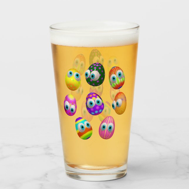 Copo De Pint Ovos de Páscoa de desenho animado fofos e engraçad (Frente (Preenchido))