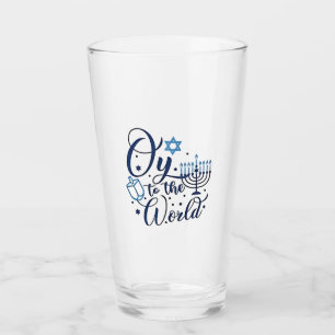Copo De Pint Oy to the World Hanukkah Jewish Engraçado