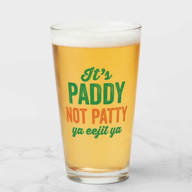 Copo De Pint Paddy não Patty Engraçado Rua. (Frente (Preenchido))