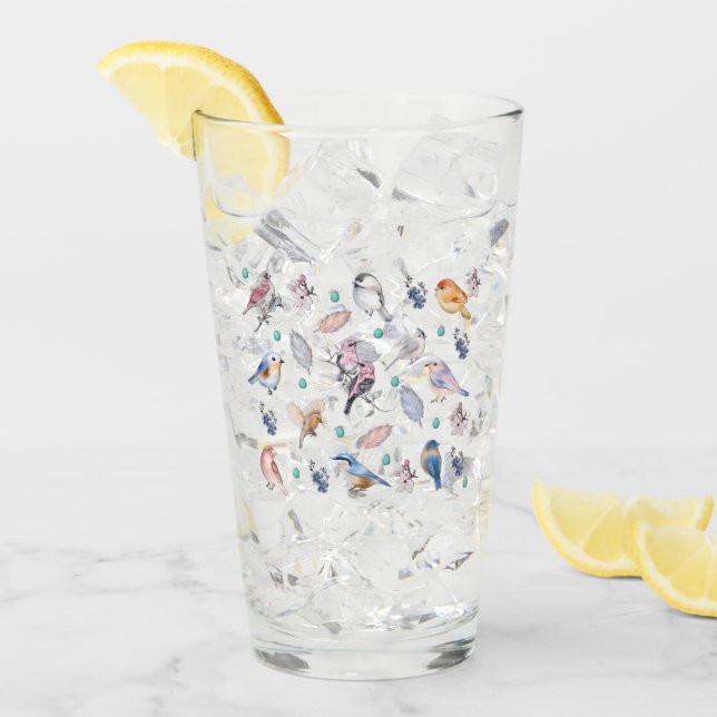 Copo De Pint Padrão de Aves de primavera (Gelo frontal)