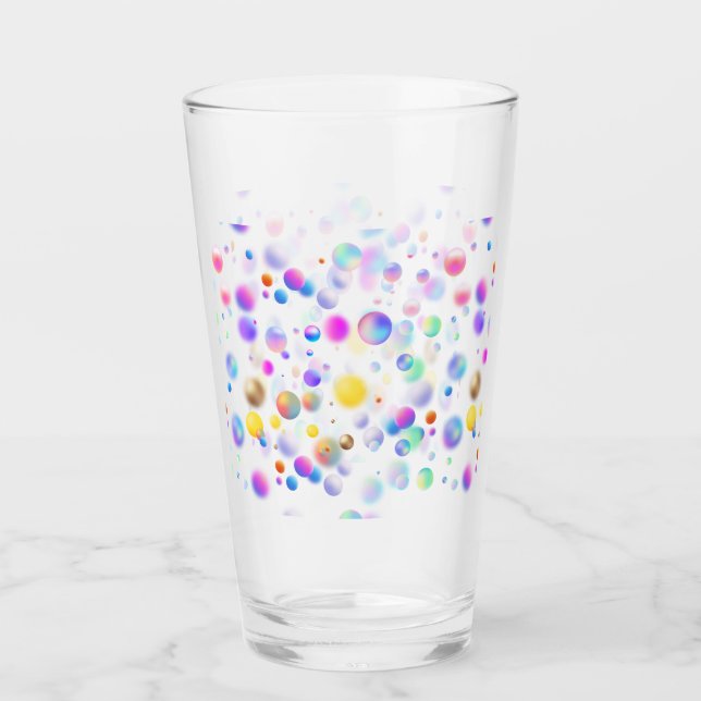 Copo De Pint Padrão de Bolas Flutuantes 3D. Sem BG (Frente)