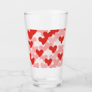 Copo De Pint Padrão de coração vermelho/rosa/branco do Dia dos