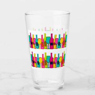 Copo De Pint Padrão de garrafas de vinho coloridas fofas