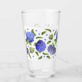 Copo De Pint Padrão de Hortênsias Azuis