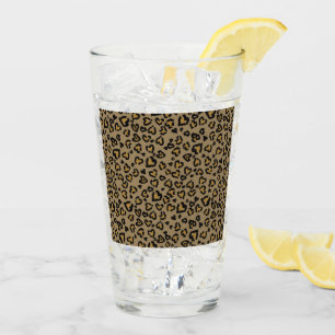 Copo De Pint Padrão de Leopardo Coração em Cores Naturais