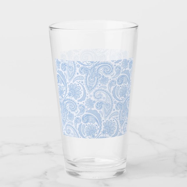 Copo De Pint Padrão de paisley branco-claro (Frente)