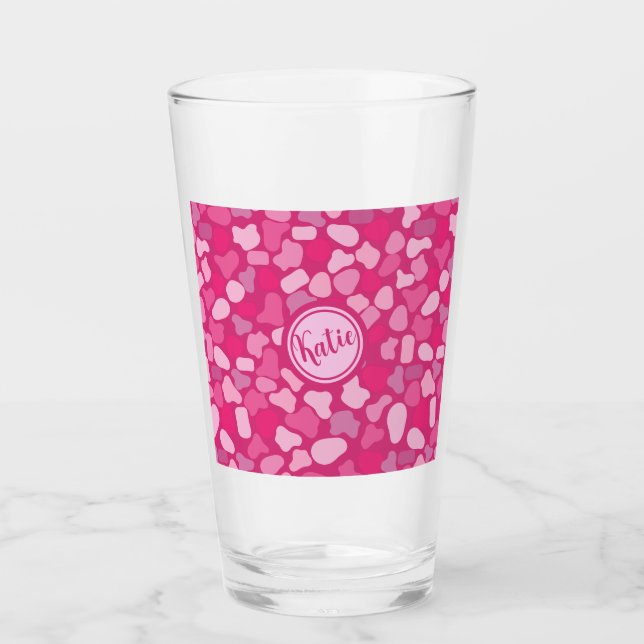 Copo De Pint Padrão de Pedra Rosa- (Frente)