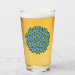 Copo De Pint Padrão de Rhombus Penrose Verde e Azul