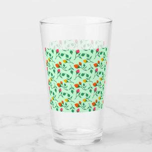 Copo De Pint Padrão floral com flores rosa coloridas