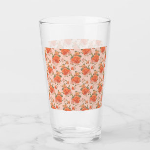 Copo De Pint padrão floral de rosa laranja cor-de-rosa casament