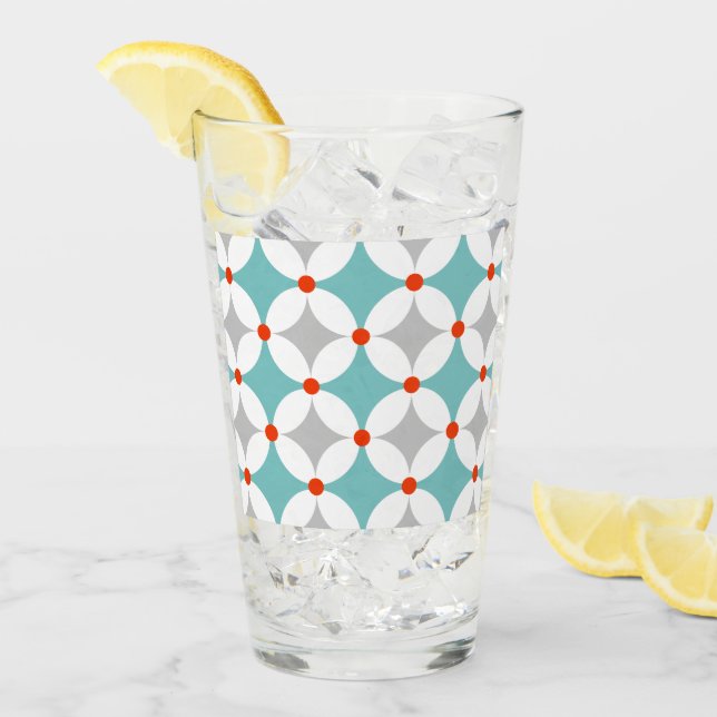 Copo De Pint Padrão Geométrico do Meio século Retroativo Modern (Gelo frontal)