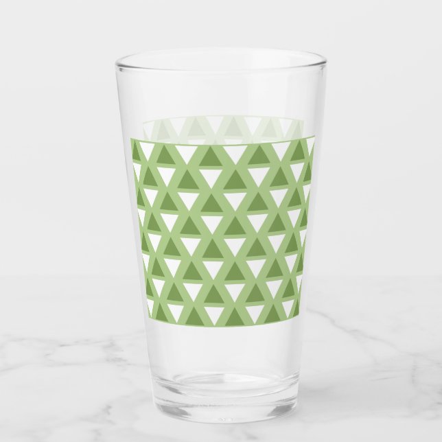 Copo De Pint Padrão geométrico verde pastel simples (Frente)