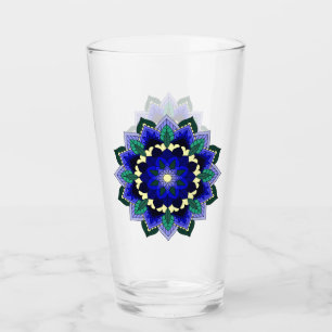 Copo De Pint Padrão Mandala 02 em azul escuro