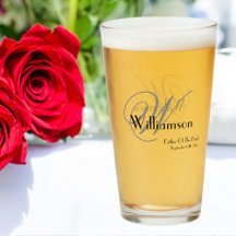 Padre Da Noiva Gift Elegante Monograma Nome Cervej