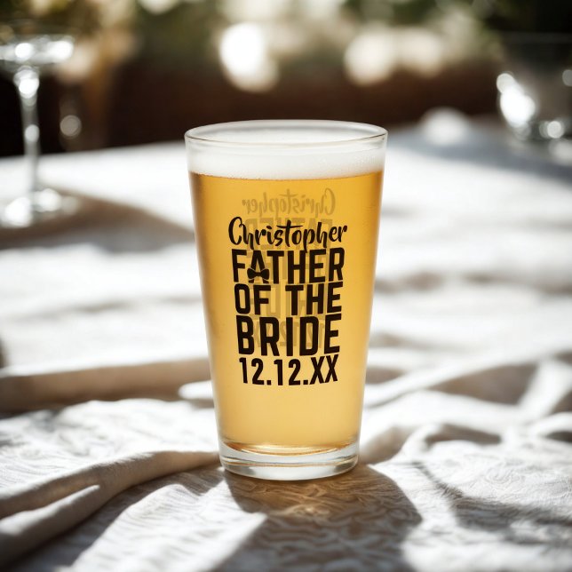 Copo De Pint Padre da Noiva Vidro de Cerveja Presente (Treat the Father of the Bride to this glass with his name and your wedding date. )