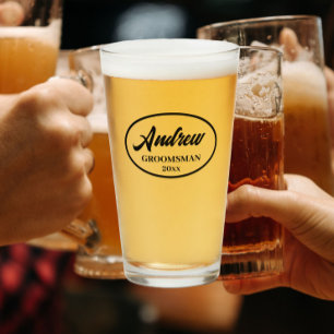 Copo De Pint Padrinho de casamento de Casamento Estilizado Pret