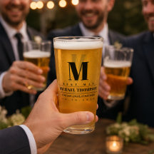 Padrinho de Casamento Monograma Moderno Simples