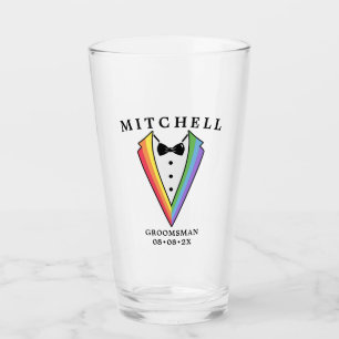 Copo De Pint Padrinho de casamento Nupcial Tuxedo Gay LGBTQ+