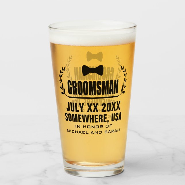 Copo De Pint Padrinho de casamento Personalizado (Frente (Preenchido))