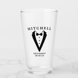 Copo De Pint Padrinho de casamento Personalizado Tuxedo Casado