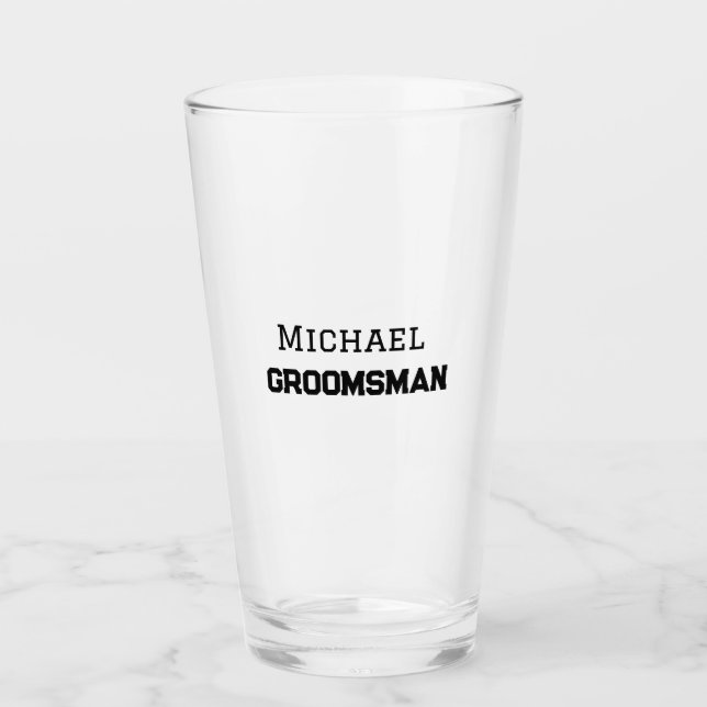 Copo De Pint Padrinho de casamento simples, adicionar nome míni (Frente)
