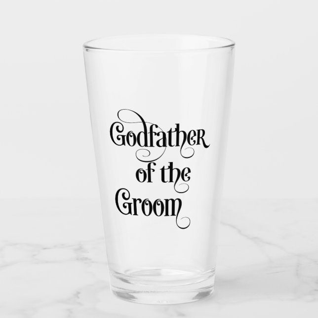 Copo De Pint padrinho do Groom Glass (Frente)