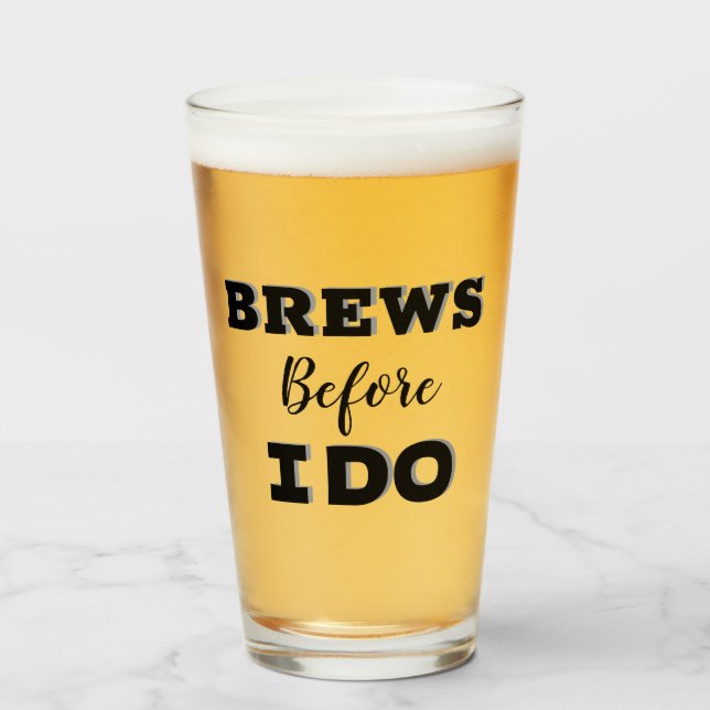 Copo De Pint Padrinhos de casamento Proposta de vidro, Breve an (Frente (Preenchido))