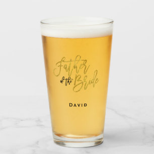 Copo De Pint Pai da tipografia da escrita Bride/nome/ouro
