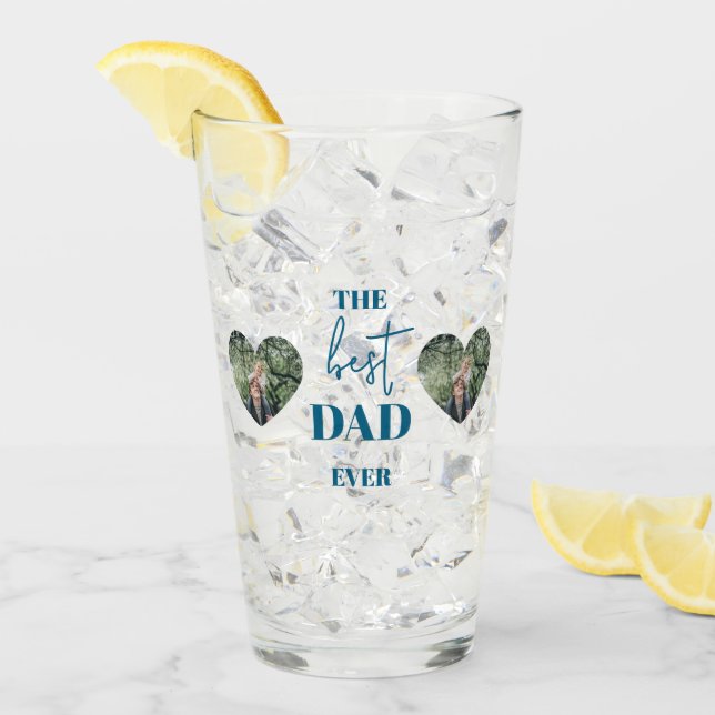 Copo De Pint Pai e Foto Infantil - Melhor Pai de Quadro Cardíac (Gelo frontal)