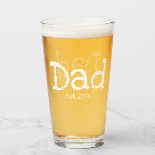 Copo De Pint Pai Estabelecido Preto e Branco Ousado (Frente (Preenchido))
