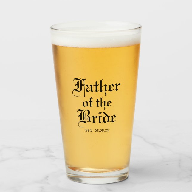 Copo De Pint Pai Formal da Bride Tumbler Glass (Frente (Preenchido))