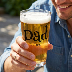 Copo De Pint Pai Fundado Novo Texto Divertido Pai Negrito Cerve