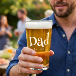 Copo De Pint Pai Fundado Novo Texto Divertido Pai Negrito Cerve