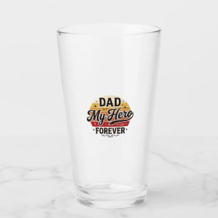 Copo De Pint Pai Meu Herói Para Sempre Camisa Retro Vintage Des