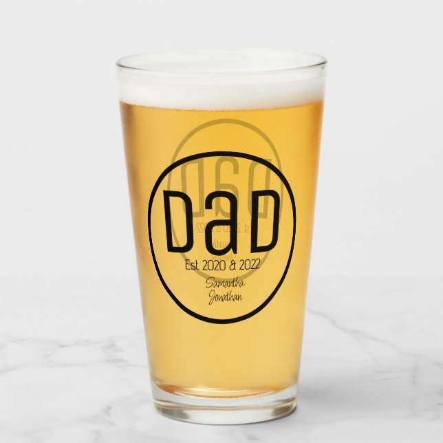 Copo De Pint Pai Moderno Estabeleceu Nomes Simples de Crianças (Frente (Preenchido))