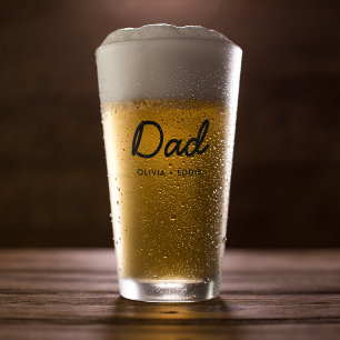 Copo De Pint Pai Moderno   Nome das Crianças Roteiro do Dia dos
