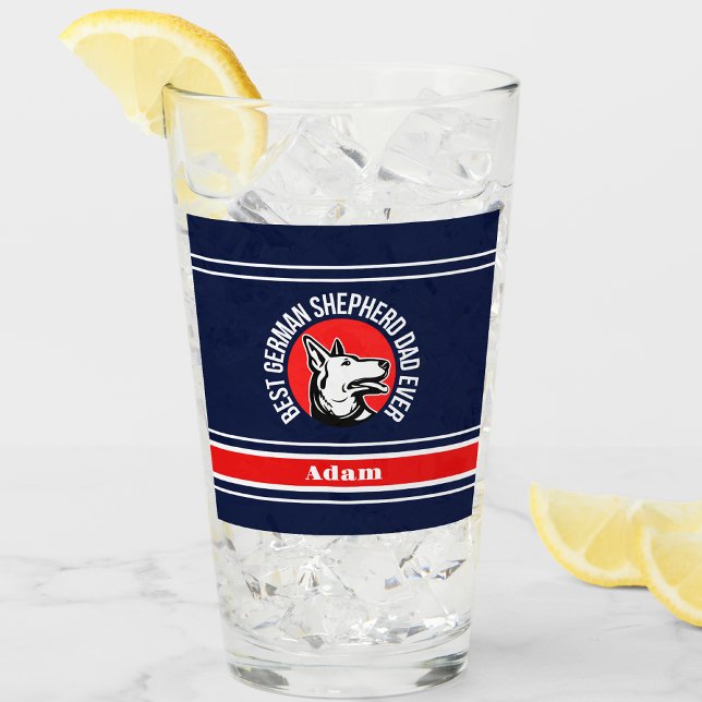 Copo De Pint Pai personalizado de melhor German shepherd nunca (Criador carregado)