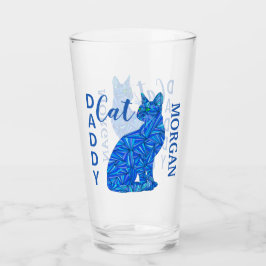 Copo De Pint Pai personalizado humor de assento azul do gato do